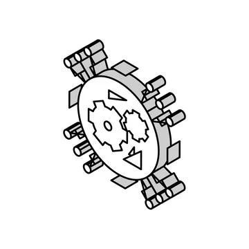 Technology system isometric icon vector illustration 스톡 일러스트