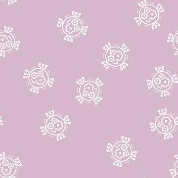 Technology system line seamless pattern Stock Illustration