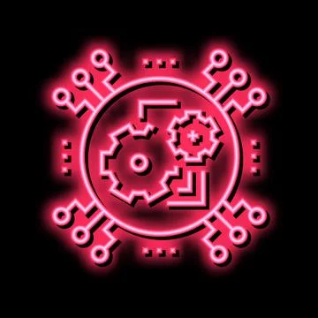 Technology system neon glow icon illustration Stock Illustration