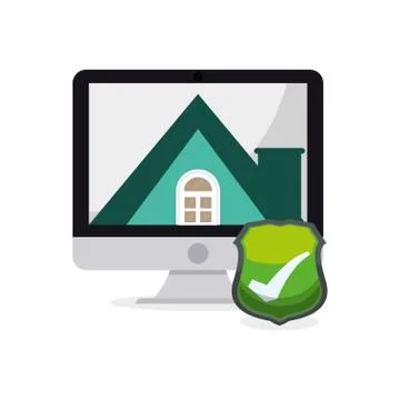 Technology system smart home security イラスト素材