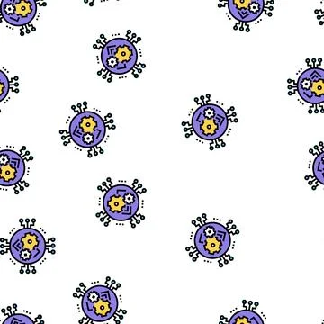 Technology system vector seamless pattern Illustrazione stock