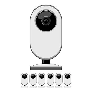 Technology table web camera cartoon vector graphic Stockillustratie