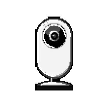 Technology table web camera pixel art vector illustration Stock Illustration
