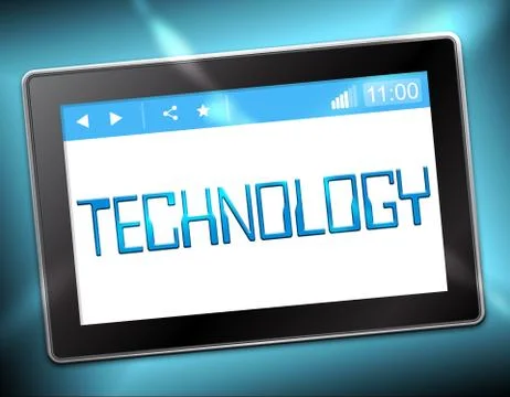 Technology Tablet Represents High Tech 3d Illustration Illustrazione stock