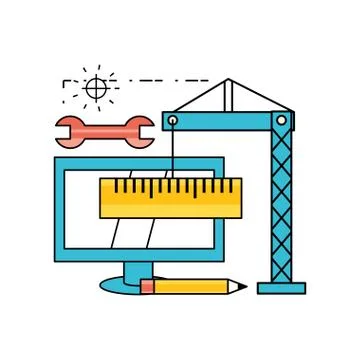 Technology teamwork to development process Stockillustratie