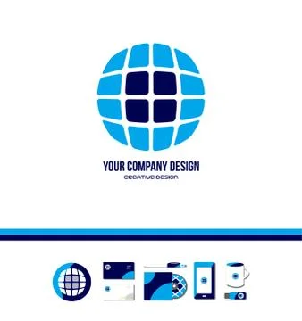 Technology tech globe logo Stock Illustration
