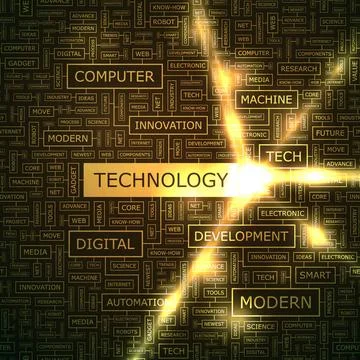 TECHNOLOGY TECHNOLOGY. Word cloud concept illustration. Wordcloud collage.... Foto stock