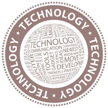 TECHNOLOGY TECHNOLOGY. Word cloud illustration. Tag cloud concept collage.... Foto stock