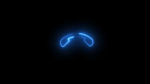 Technology telephone call icon. technology Handset icon. technology neon li.. Stock Footage 293484368