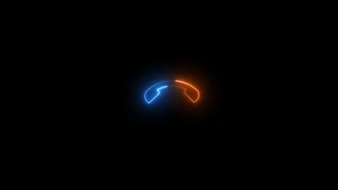 Technology telephone call icon. technology Handset icon. technology neon li.. Stock Footage 293484374