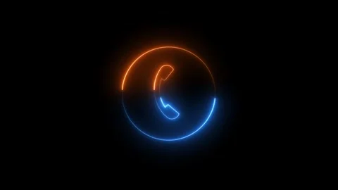 Technology telephone call icon. technology Handset icon. technology neon li.. Stock Footage 293484375