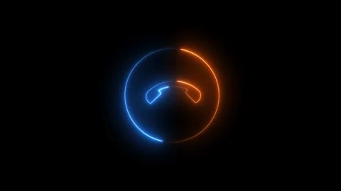 Technology telephone call icon. technology Handset icon. technology neon li.. Stock Footage 293484378