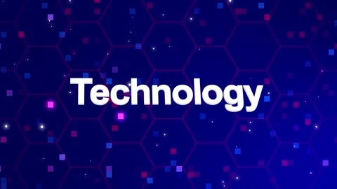 Technology text animation with background Stock Footage 260209725