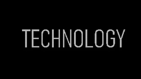 Technology text animation on black background with digital glitch and moder.. Stock Footage 309017871