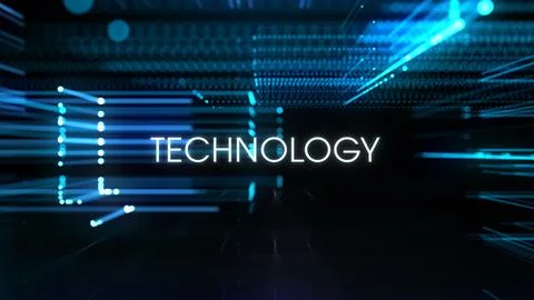 Technology Text Display Inside Advanced Futuristic Data Grid Stock Illustration