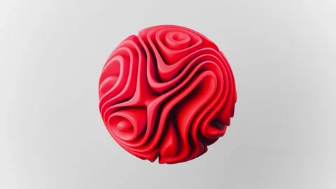 Technology Themed Background Featuring a Looping Red Geometric Sphere. Stock Footage 315212870