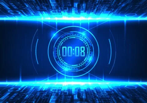 Technology time with code background technology circle The concept of large.. Stock Illustration