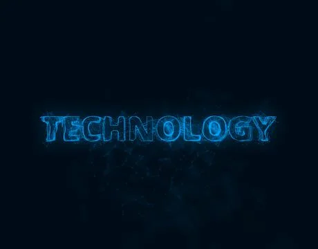 Technology title with plexus effect. Connected lines with dots. Lines title Stock Illustration