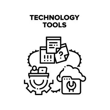 Technology Tools Vector Concept Color Illustration Stock Illustration