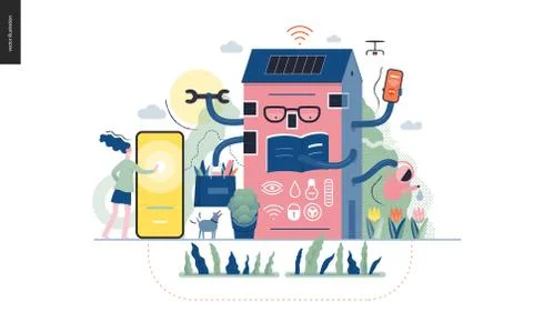 Technology topic illustration Stock Illustration