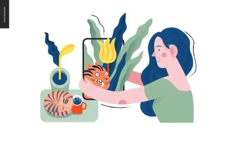 Technology topic illustration Stock Illustration