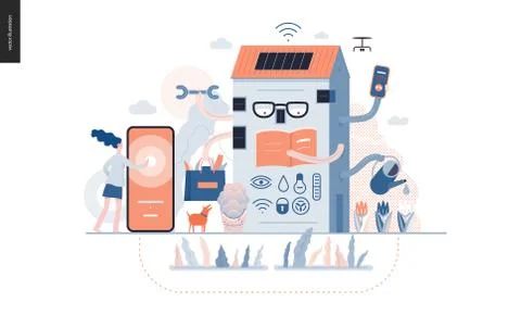 Technology topic illustration Illustrazione stock