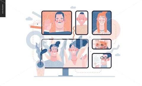 Technology topic illustration Stock Illustrationen