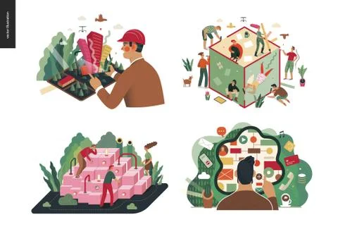Technology topic illustration 스톡 일러스트