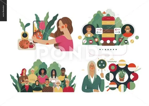 Technology topic illustration Stock Illustrationen