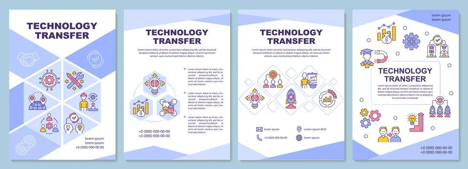 Technology transfer brochure template 스톡 일러스트