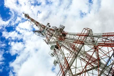 Technology transmission tower Stock Photos