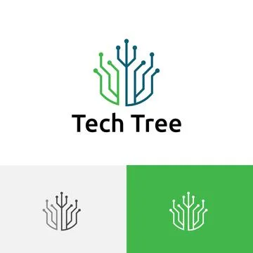 Technology Tree Circuit Branch Computer Electronic Logo Stock Illustration