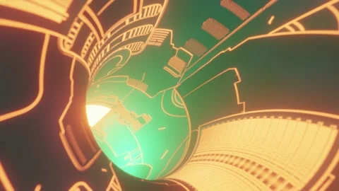 Technology Tunnel Abstract Mesmerizing VJ Loop 4k Background 3D Animation 스톡 동영상 169140867