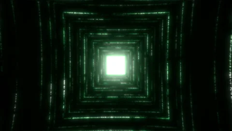 Technology Tunnel, Digital Lines, Big Data, Information Flow, Futuristic Matrix Stock Footage 171760076