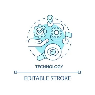 Technology turquoise concept icon Illustrazione stock