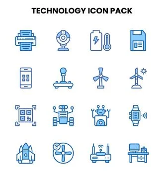 Technology Two Colour Scalable Icons Pack イラスト素材
