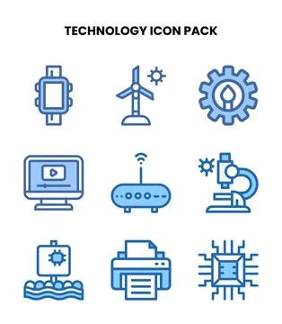Technology Two Colour Scalable Icons Pack Stock Illustration