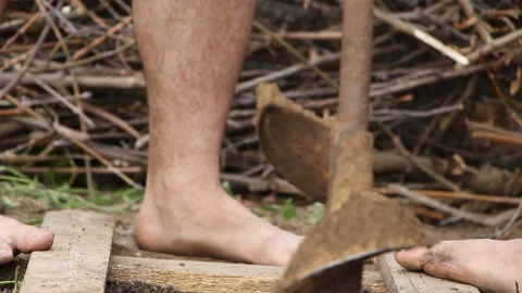 Technology. two men drilled a water well with an improvised drilling rig Stock Footage 108315261