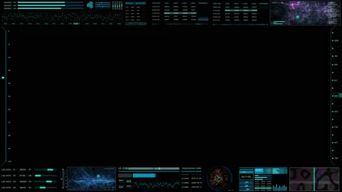 Technology UI Digital Infographic in HUD Futuristic Interface Video stock 144758592