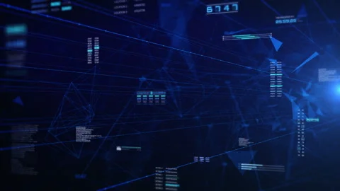 Technology UI Information Graphic Communication Data on HUD Interface System Stock Footage 261557122