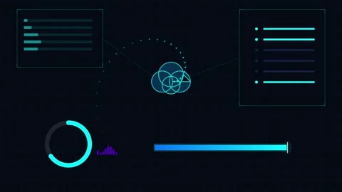 Technology UI, Sci Fi HUD, and Cyber Animation Bundle Video stock 343139478