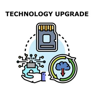 Technology upgrade optimizing data storage and system processes Illustrazione stock