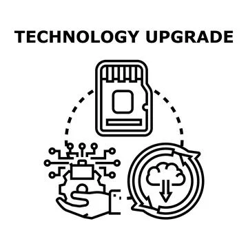 Technology upgrade optimizing data storage and system processes Stock Illustration