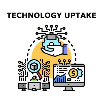 Technology uptake concept for digital business adoption Stock Illustration