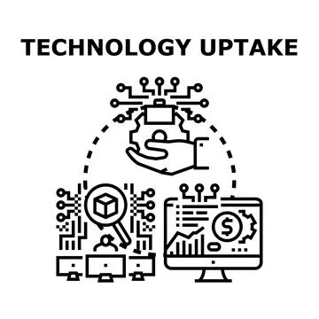 Technology uptake concept for digital business adoption Stock Illustration