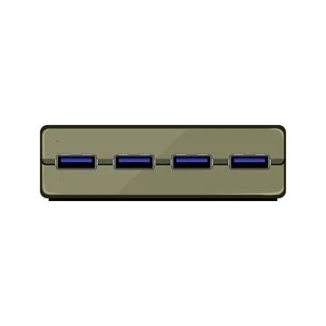 Technology usb hub cartoon vector illustration Stock Illustration