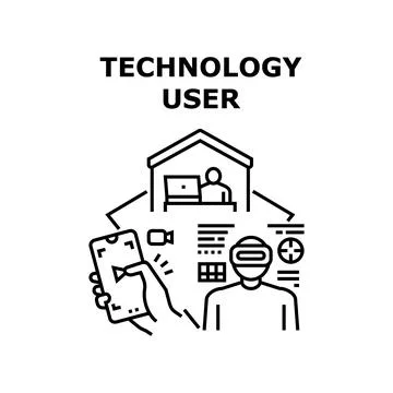 Technology user icon vector illustration Illustrazione stock