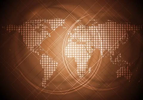 Technology vector background with world map Technology vector background w... Stock Photos