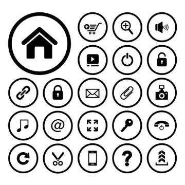 Technology vector icon set Stock Illustration
