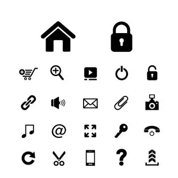 Technology vector icon set Stock Illustration